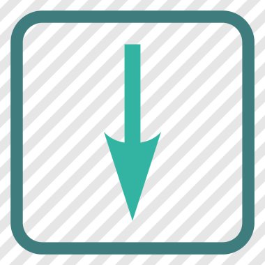 Vektör simgesi bir çerçeve içinde aşağı ok keskin