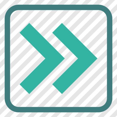 Üst karakter doğru vektör simgesi bir çerçeve içinde