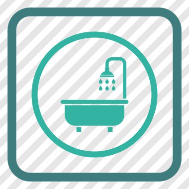 Duş Banyo vektör simgesi bir çerçeve içinde