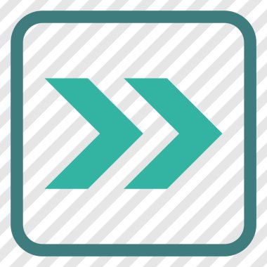 Üst karakter doğru vektör simgesi bir çerçeve içinde