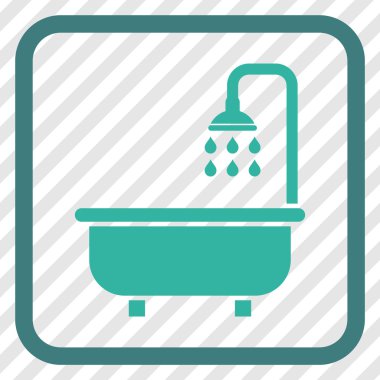 Duş Banyo vektör simgesi bir çerçeve içinde