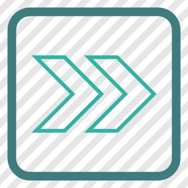 Üst karakter doğru vektör simgesi bir çerçeve içinde