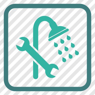 Duş sıhhi tesisat vektör simgesi bir çerçeve içinde