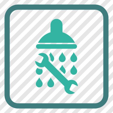 Duş sıhhi tesisat vektör simgesi bir çerçeve içinde