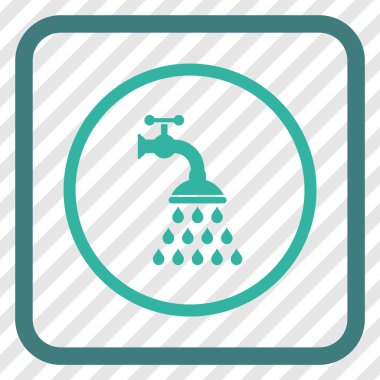 Duş musluk vektör simgesi bir çerçeve içinde