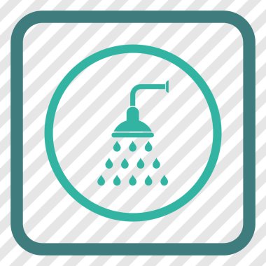 Duş vektör simgesi bir çerçeve içinde