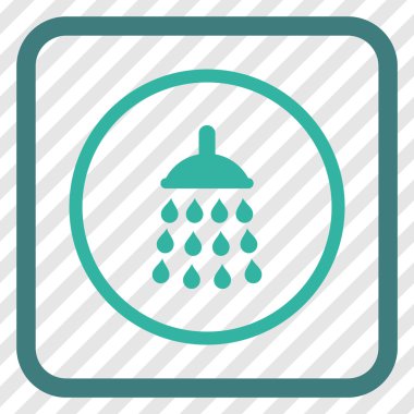 Duş vektör simgesi bir çerçeve içinde