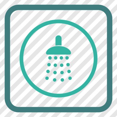 Duş vektör simgesi bir çerçeve içinde