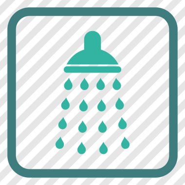 Duş vektör simgesi bir çerçeve içinde