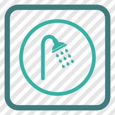 Duş vektör simgesi bir çerçeve içinde