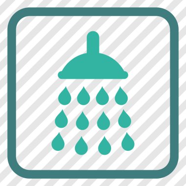 Duş vektör simgesi bir çerçeve içinde