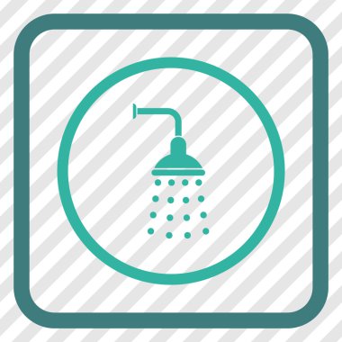 Duş vektör simgesi bir çerçeve içinde