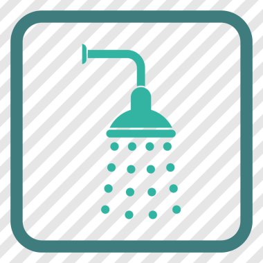 Duş vektör simgesi bir çerçeve içinde