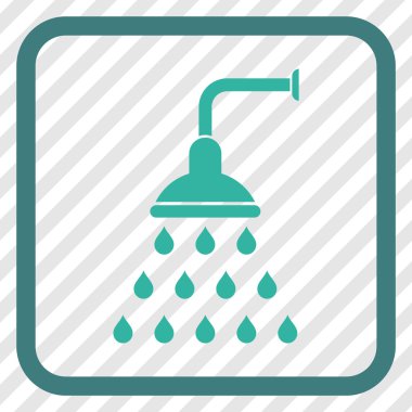 Duş vektör simgesi bir çerçeve içinde