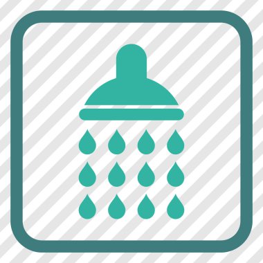 Duş vektör simgesi bir çerçeve içinde