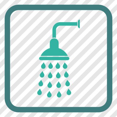 Duş vektör simgesi bir çerçeve içinde