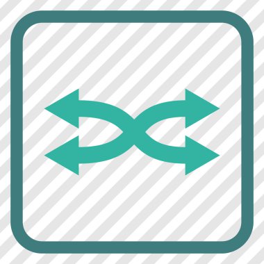 Shuffle okları yatay vektör simgesi bir çerçeve içinde