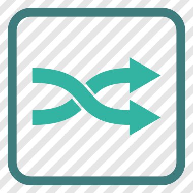 Shuffle okları doğru vektör simgesi bir çerçeve içinde