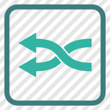 Shuffle oklar sol vektör simgesi bir çerçeve içinde