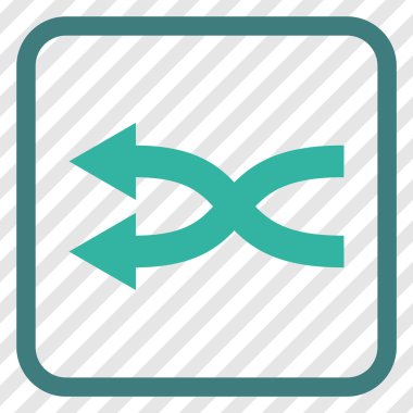 Shuffle oklar sol vektör simgesi bir çerçeve içinde