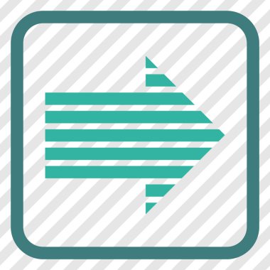 Şerit ok doğru vektör simgesi bir çerçeve içinde