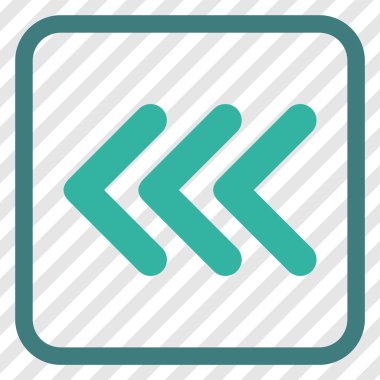 Ok ucu sol vektör simgesi bir çerçeve içinde üçlü