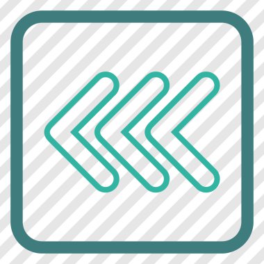 İşaretçi sol vektör simgesi bir çerçeve içinde üçlü