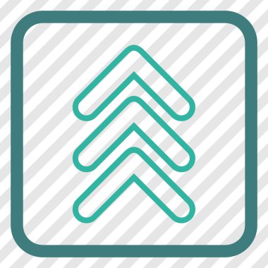 İşaretçi yukarı vektör simgesi bir çerçeve içinde üçlü