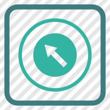 Yukarı Sağdan sola yuvarlak ok vektör simgesi bir çerçeve içinde