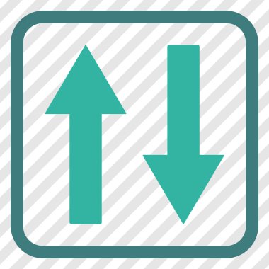 Dikey Çevir ok simge bir çerçeve içinde vektör