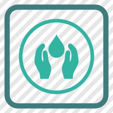 Su bakım vektör simgesi bir çerçeve içinde