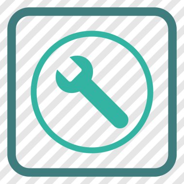 İngiliz anahtarı vektör simgesi bir çerçeve içinde