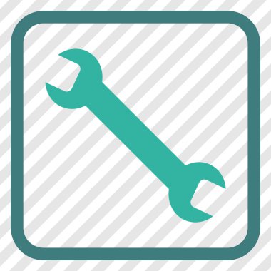 İngiliz anahtarı vektör simgesi bir çerçeve içinde