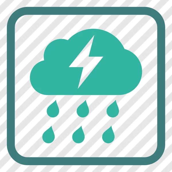 Thunderstorm Vector Icon In a Frame