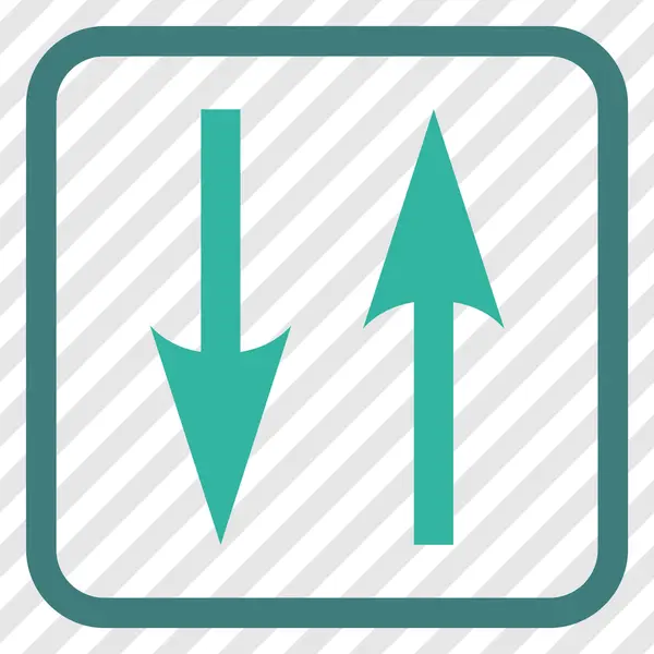 Függőleges Exchange nyilak vektor ikonjára a keretben — Stock Vector