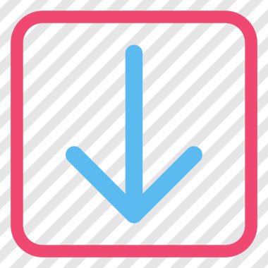 Vektör simgesi bir çerçeve içinde aşağı ok