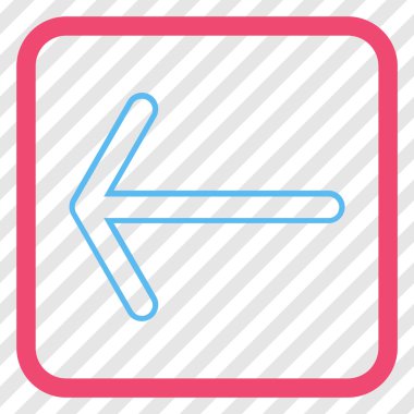 Ok sol vektör simgesi bir çerçeve içinde