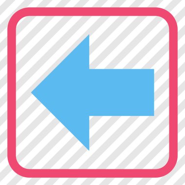 Ok sol vektör simgesi bir çerçeve içinde