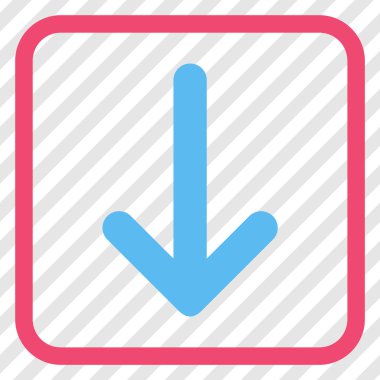 Vektör simgesi bir çerçeve içinde aşağı ok