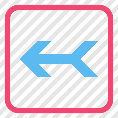 Ok sol vektör simgesi bir çerçeve içinde