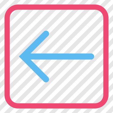 Ok sol vektör simgesi bir çerçeve içinde