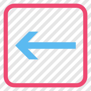 Ok sol vektör simgesi bir çerçeve içinde