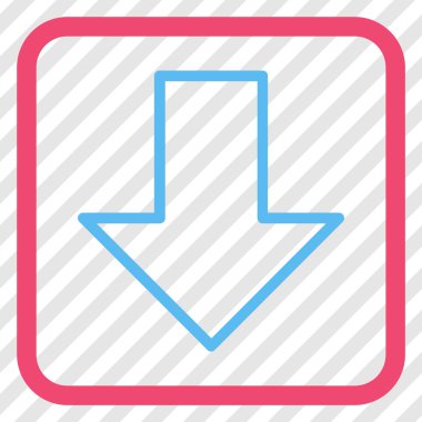 Vektör simgesi bir çerçeve içinde aşağı ok