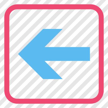 Ok sol vektör simgesi bir çerçeve içinde