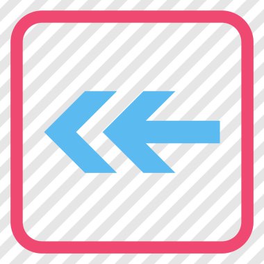 Ok sol vektör simgesi bir çerçeve içinde