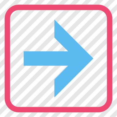 Ok sağ vektör simgesi bir çerçeve içinde