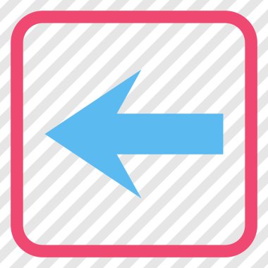 Ok sol vektör simgesi bir çerçeve içinde