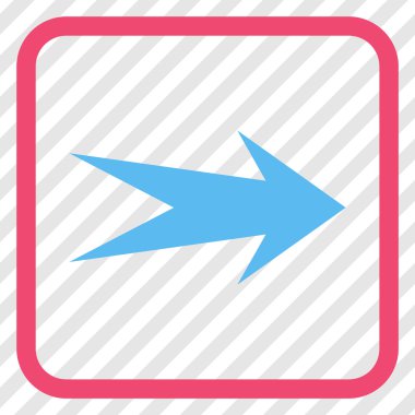 Ok sağ vektör simgesi bir çerçeve içinde