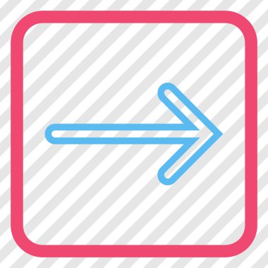 Ok sağ vektör simgesi bir çerçeve içinde