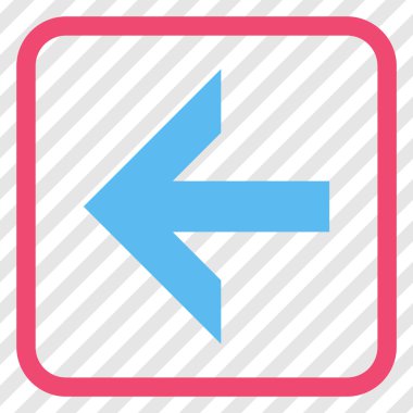 Ok sol vektör simgesi bir çerçeve içinde